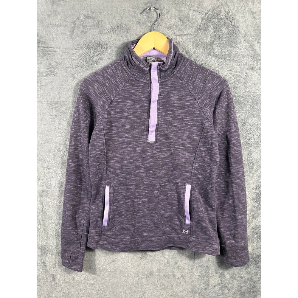 Avalanche Womens Small Purple Space Dye Quarter Zip Fleece Pullover Thumbholes